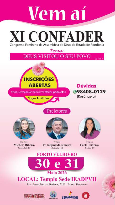 Imagem do evento XI CONFADER - PORTO VELHO - 30 e 31 Maio
